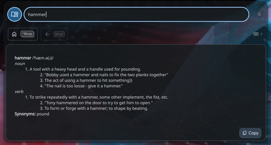 Card showing markdown content with action buttons