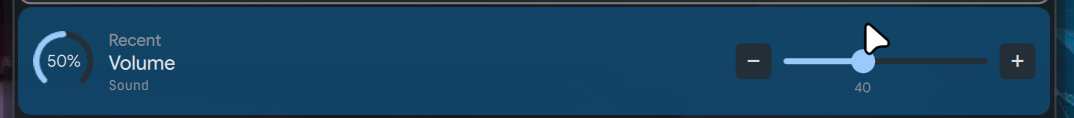 Slider showing volume control