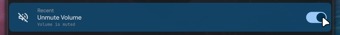 Switch showing mute toggle